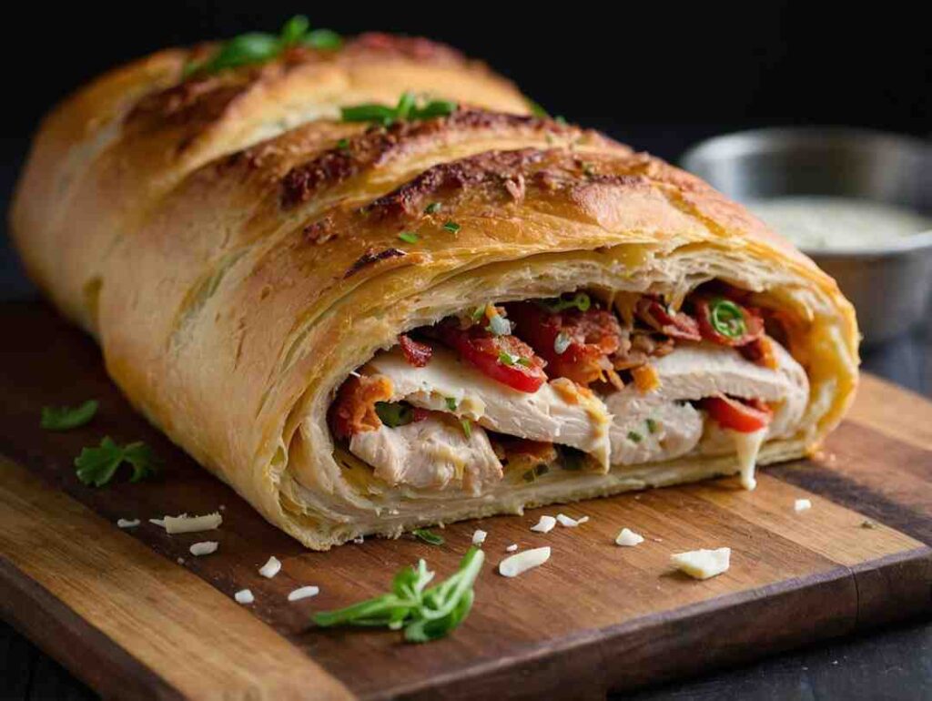 Chicken Bacon Ranch Stromboli