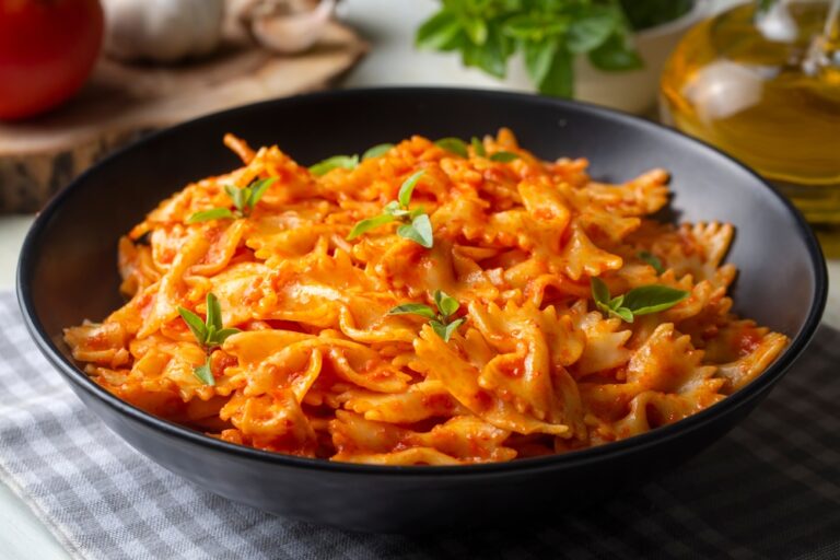 Spicy Fiery Hot Farfalle Pasta in Red Sauce recipe