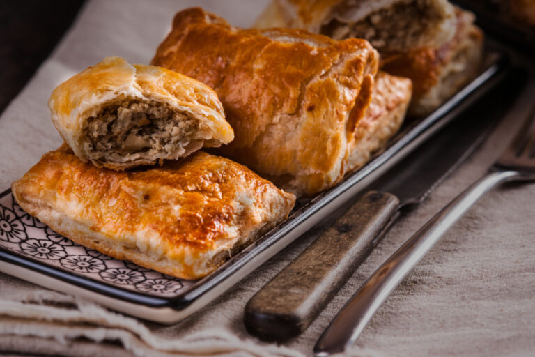 French Onion Beef Sausage Rolls recipe