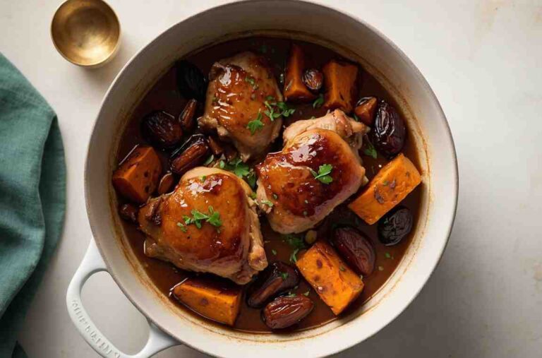 Braised Chicken Thighs With Sweet Potatoes and Dates