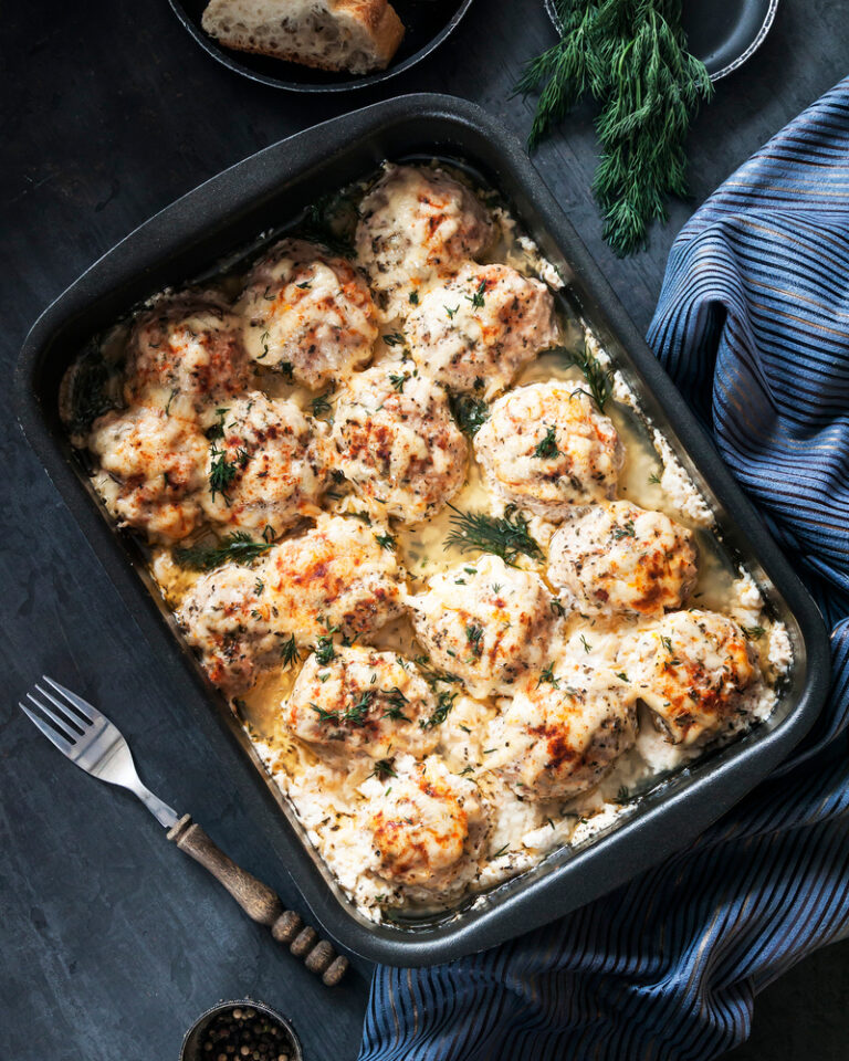 Baked French Onion Meatballs