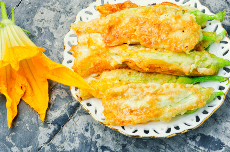 Fried Stuffed Squash Blossoms