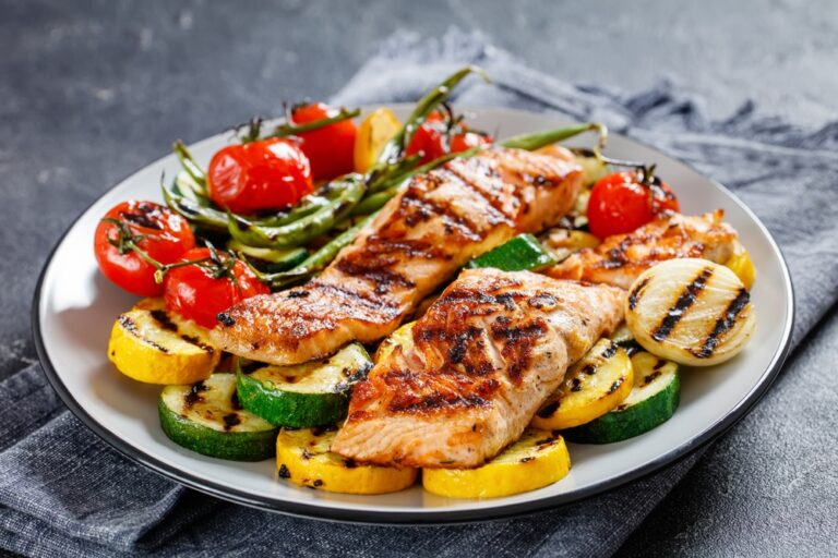 Salmon and Veggie Noodle Bowl