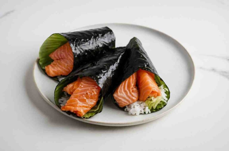 Soy-Glazed Salmon Hand Rolls