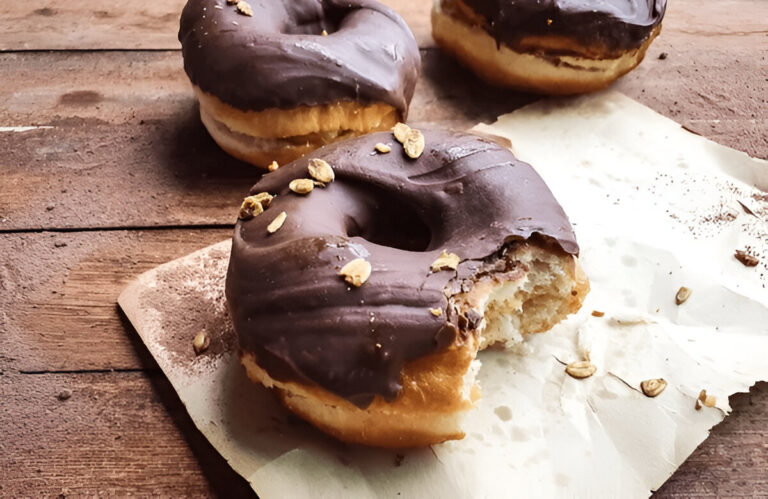 Baked Banana Donuts with Dark Chocolate Glaze