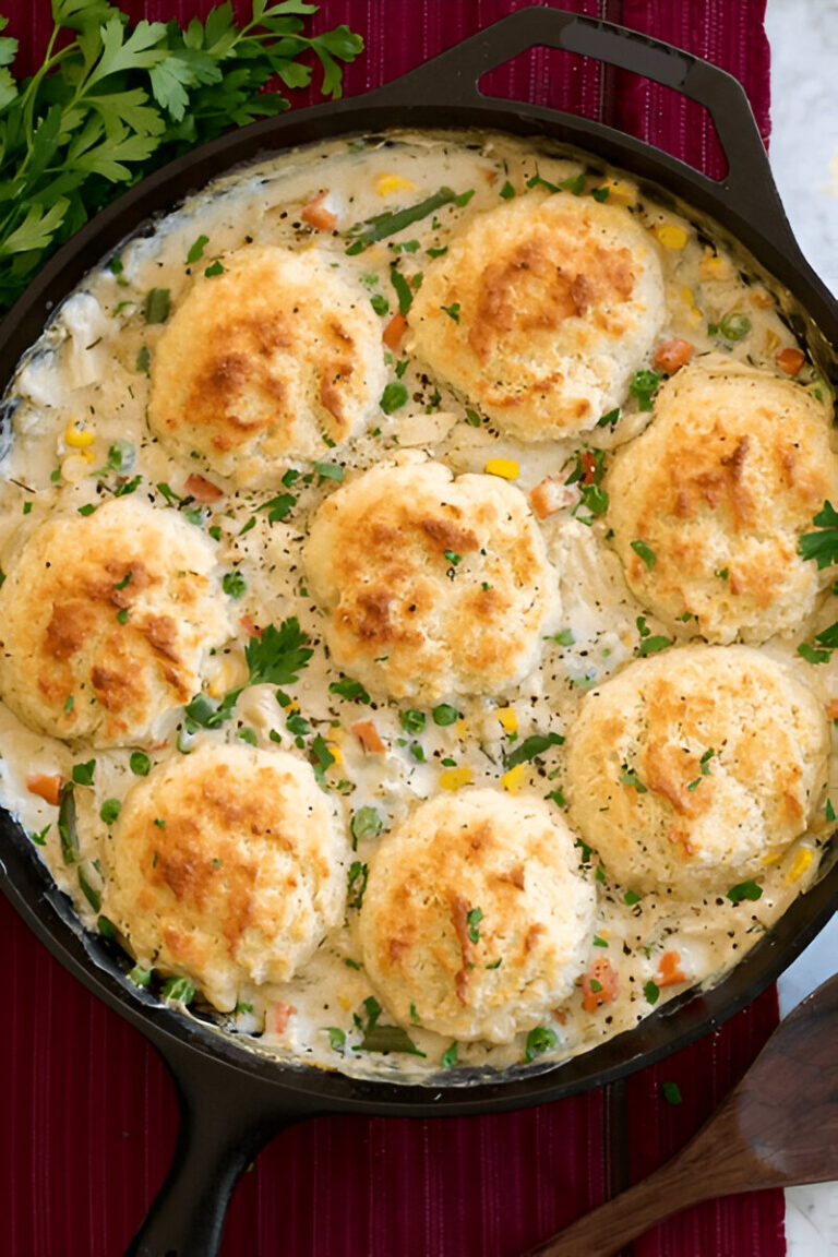 Chicken Pot Pie with Biscuits