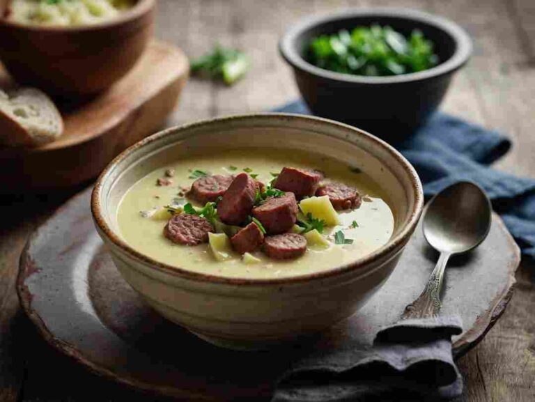 Crock Pot Potato Leek Soup with Sausage