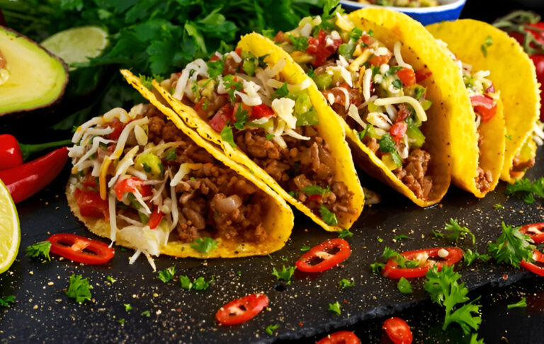 Ground Chicken Tacos with Creamy Salsa