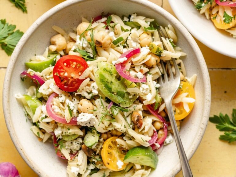 Herby Chickpea and Feta Pasta Salad