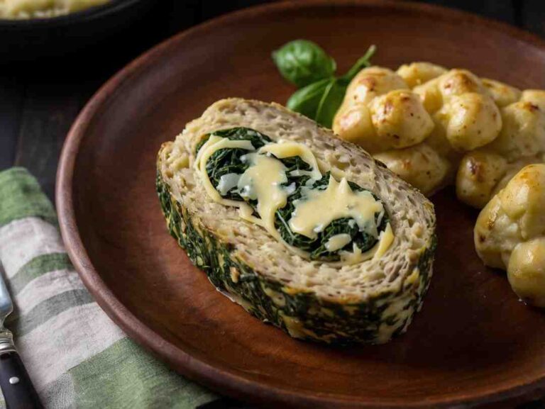 Polpettone With Spinach and Provolone