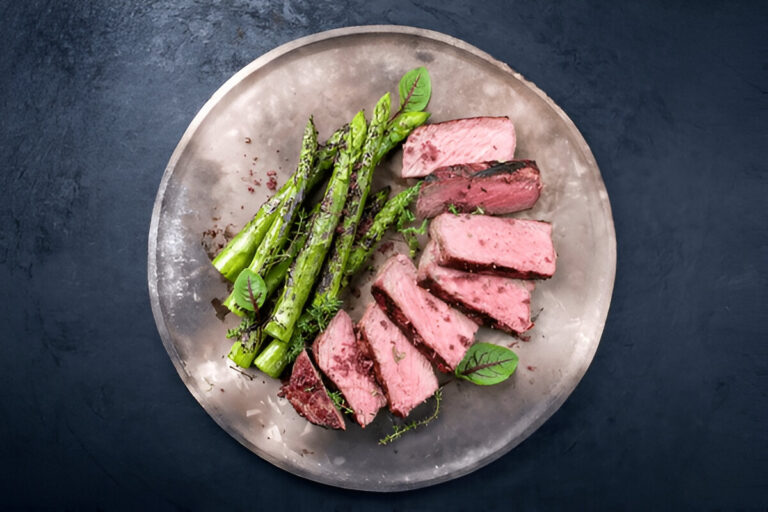 Sheet Pan London Broil with Asparagus Gribiche