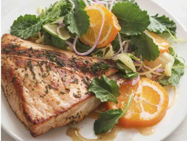 Snapper with Kale-Orange Salad