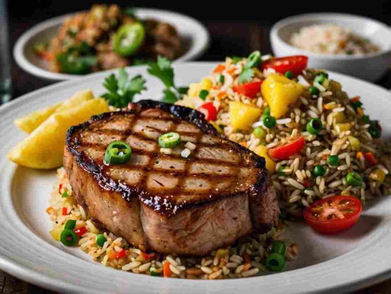 pork chops with pineapple fried rice