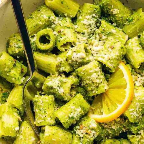 Lemony Broccoli Pesto Pasta