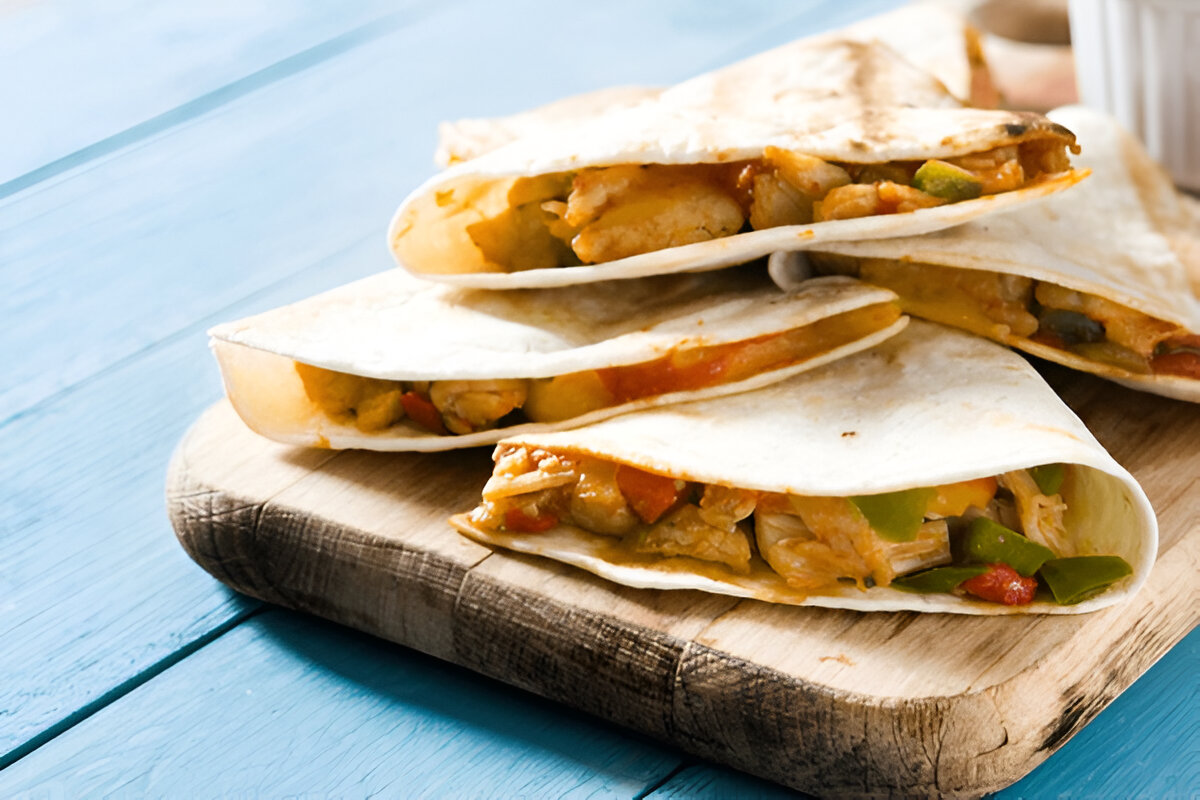 Air fryer cheese & chorizo quesadillas