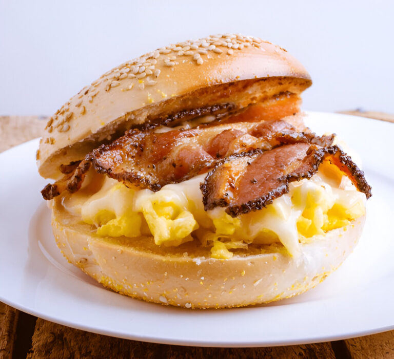 Air-fryer ham, cheese & egg bagel