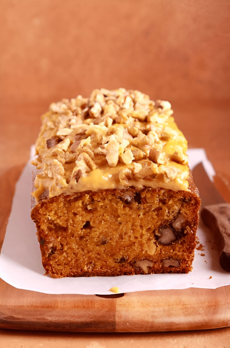 Banana Pecan Bread With Caramelized White Chocolate Sorghum Glaze